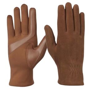 NWT Isotoner Signature Suede Touchscreen Gloves | Cognac L/XL | MSRP $58